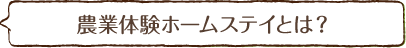 農業体験ホームステイとは?